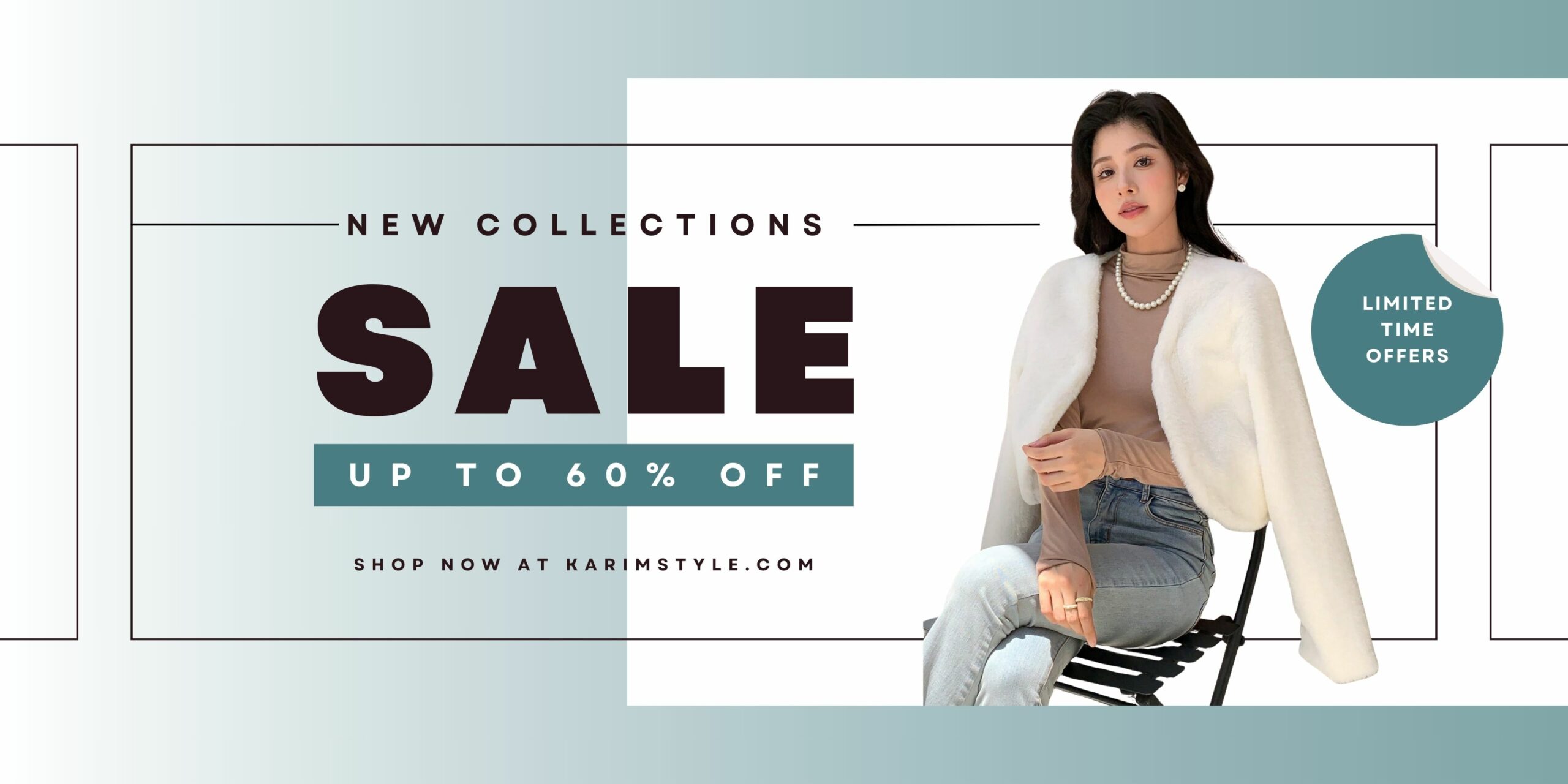 Brown and Pink Simple Sale Promo Banner