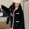 DAZY Contrast Trim Drop Shoulder Teddy Jacket main 0