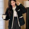 DAZY Contrast Trim Drop Shoulder Teddy Jacket main 2