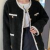 DAZY Contrast Trim Drop Shoulder Teddy Jacket main 3