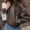 DAZY Distressed Leather Jacket Women Short Regular Jacket Spring New Arrival Suitable For Valentines Day main 0