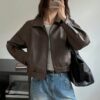 DAZY Distressed Leather Jacket Women Short Regular Jacket Spring New Arrival Suitable For Valentines Day main 3