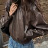 DAZY Distressed Leather Jacket Women Short Regular Jacket Spring New Arrival Suitable For Valentines Day main 5