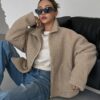 DAZY Drop Shoulder Slant Pockets Teddy Jacket main 0