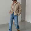 DAZY Drop Shoulder Slant Pockets Teddy Jacket main 2