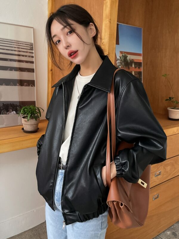 Leather Jacket Women: The Timeless Essential for Every Wardrobe 3 Women Black Leather Jacket PU Leather Zipper Biker Coat for Fall Fashion