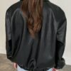 DAZY Slant Pockets PU Leather Jacket main 1