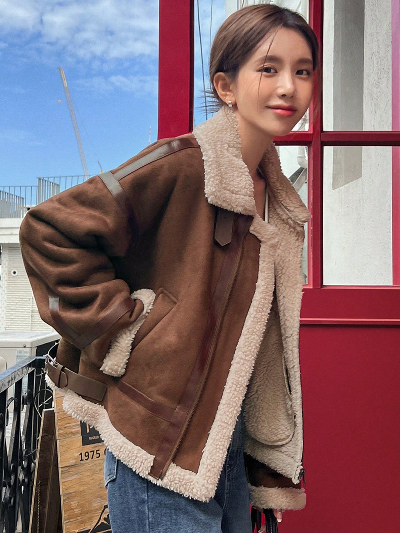 Women Casual Winter Outerwear Zip Up Jacket