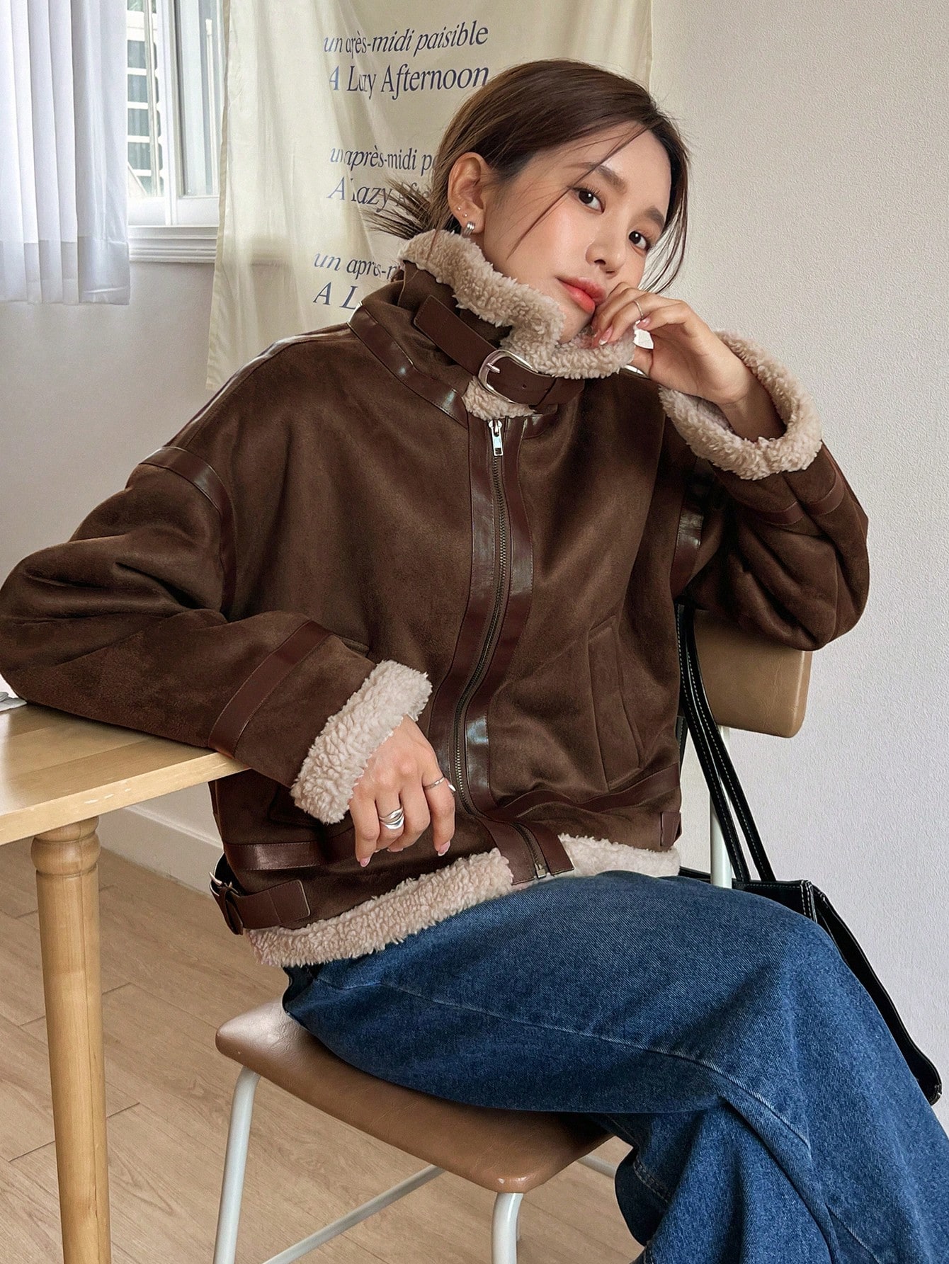 Women Casual Winter Outerwear Zip Up Jacket