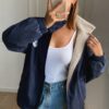 DAZY Women Casual Zip Up Front Long Sleeve Minimalist Jacket Everyday Wear main 3