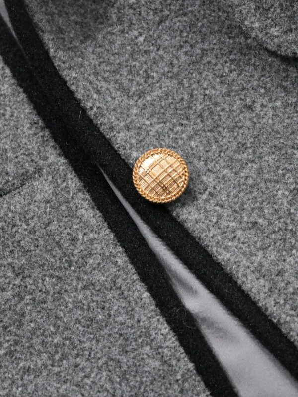 Women Autumn Single Breasted Color Blocking Lapel Casual Jacket