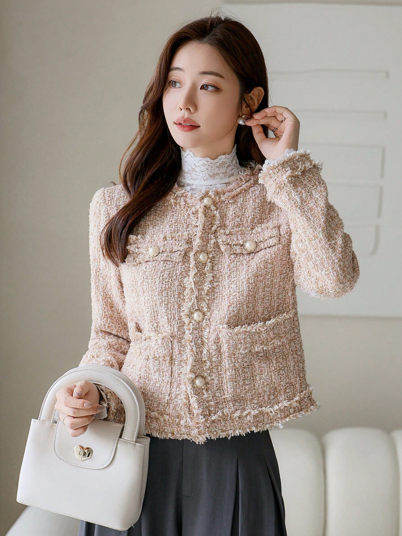 Long Sleeve Frayed Hem jackets for women​