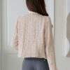 DAZY Womens Plaid Texture Long Sleeve Frayed Hem Jacket main 1