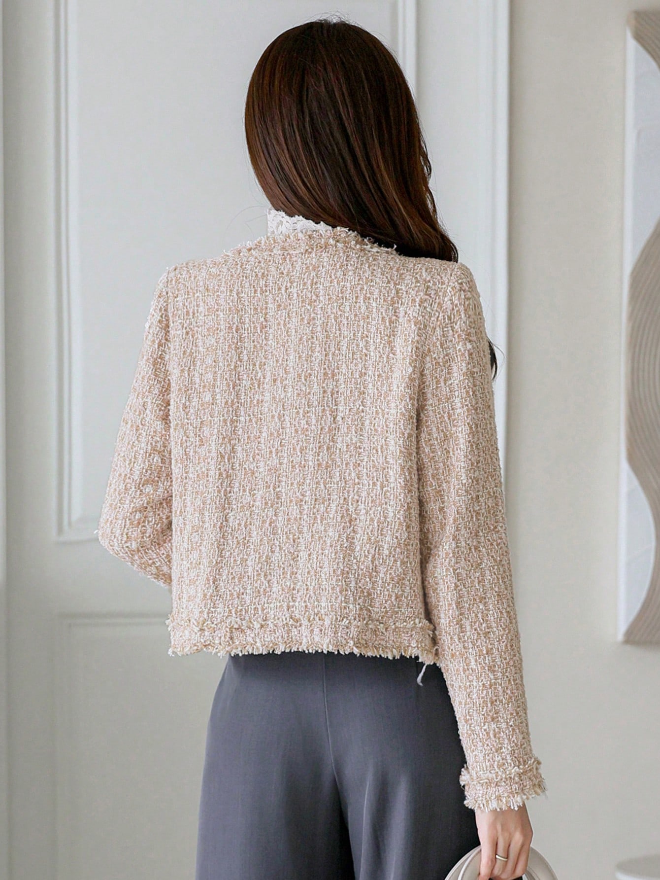 Long Sleeve Frayed Hem jackets for women​