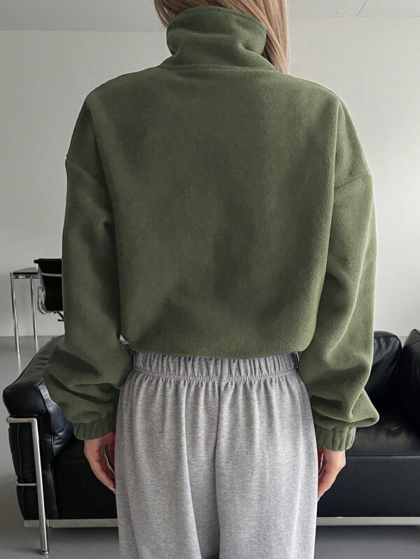 Cropped Green Zip Up Jacket for Women